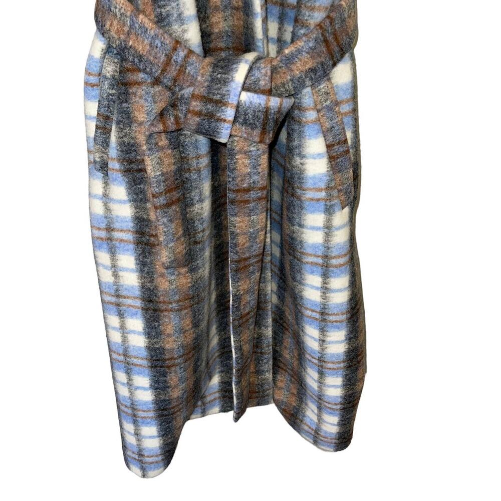 ELOQUII Womens Plus Size Blue Plaid Robe Coat Size 18 20 - Picture 8 of 12